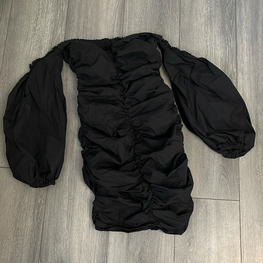 Guess Ruched Off the Shoulder Dress